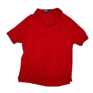 Polo Ralph Lauren Red Short Sleeve Polo Shirt‎ Mens Sz XXL Embroidered Pony Logo